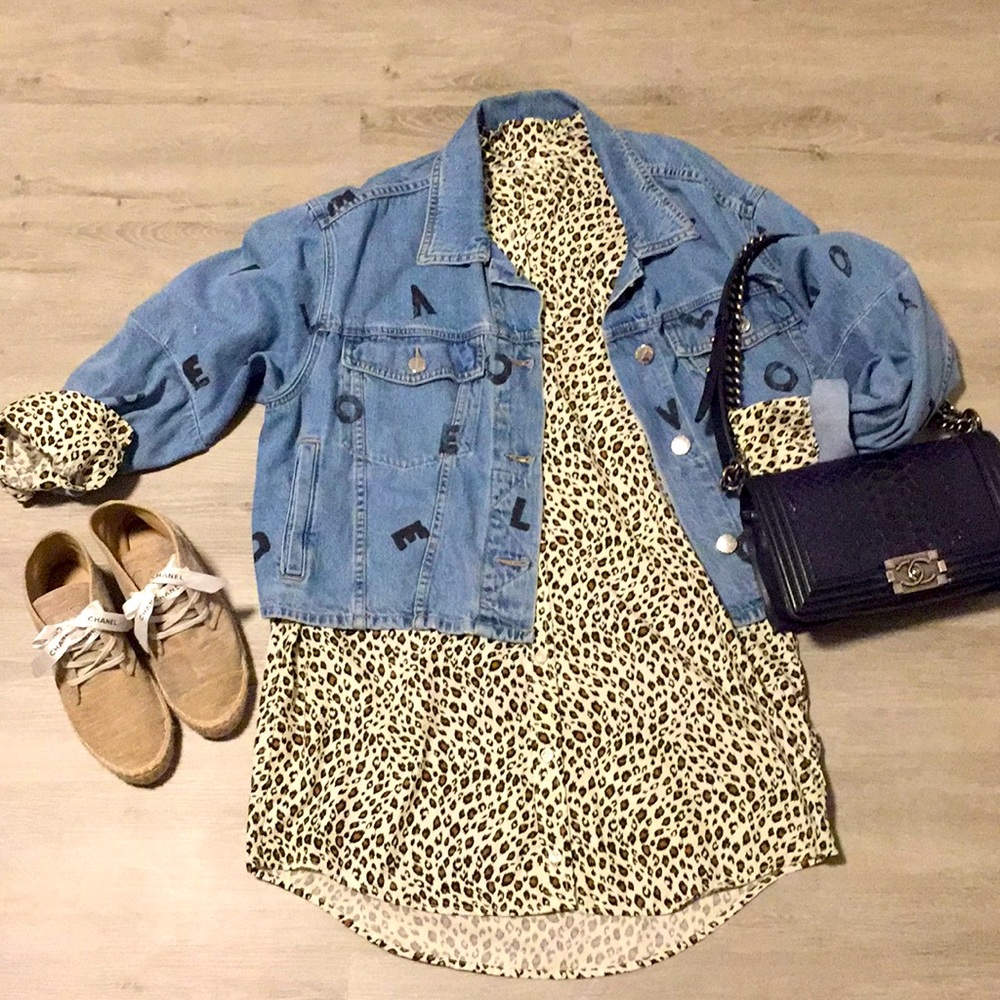 Current Elliott Animal print Shirt dress.